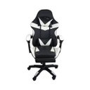 Ver imagem 2 de Cadeira Gamer Stillus Ergonômica com Apoio para Os Pés - Preta / Branca + E-book