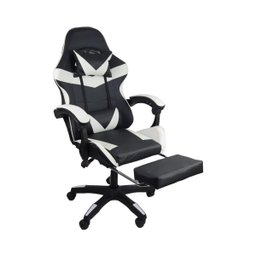 Cadeira Gamer Stillus Ergonômica com Apoio para Os Pés - Preta / Branca + E-book - 8