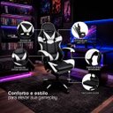 Ver mais imagens de Cadeira Gamer Stillus Reclinável 120° com Apoio para Os Pés e Cabeça Preto e Branco