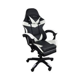 Cadeira Gamer Stillus Ergonômica com Apoio para Os Pés - Preta / Branca + E-book - 12