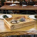 Ver imagem 3 de Gamela Bandeja Centro de Mesa Madeira Maciça Artesanal 45x29:Castanho