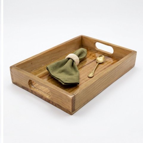 Gamela Bandeja Centro de Mesa Madeira Maciça Artesanal 45x29:Castanho