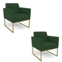 Ver imagem 2 de Kit 2 Poltronas Base Industrial Dourado Marisa Veludo D03 - D’Rossi