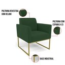 Ver imagem 3 de Kit 2 Poltronas Base Industrial Dourado Marisa Veludo D03 - D’Rossi