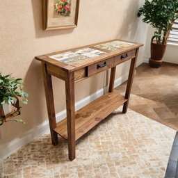 Aparador Buffet 100 Cm Retrô Rustico de Madeira Maciça Imbuia Multiuso Organizador Bancada Balcão - 1