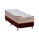 Ver imagem 1 de Cama Box Solteiro: Colchão Molas Castor Bonnel Revolution + Base CRC Suede Marrom(88x188)