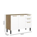 Ver imagem 2 de Balcão sem Tampo 3 Portas 2 Gavetas Branco Axé Bertolini