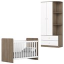 Ver imagem 1 de Berco Grade Fixa e Guarda Roupa 2 P 2 G Labirinto Rustico Branco Henn