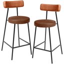 Ver imagem 1 de Kit 02 Banquetas Baixa Cozinha Sala Jantar Bancada Milão L02 Couríssimo Camel Couríssimo Marrom - ly