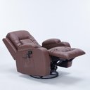 Ver imagem 3 de Poltrona do Papai Sala Giratória Reclinável Manual Austin Aquecimento Massagem Pu Marrom Chocolate