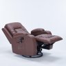 Poltrona do Papai Sala Giratória Reclinável Manual Austin Aquecimento Massagem Pu Marrom Chocolate - 3