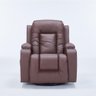 Poltrona do Papai Sala Giratória Reclinável Manual Austin Aquecimento Massagem Pu Marrom Chocolate - 4