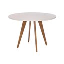 Ver imagem 2 de Mesa Cozinha Acerola Madeira c/Vidro 109cm Madeira/Off Cimol