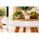 Ver imagem 6 de Mesa Cozinha Acerola Madeira c/Vidro 109cm Madeira/Off Cimol