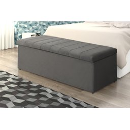 Calçadeira Baú Vitoria 120 cm Suede Cinza - 2