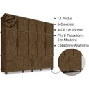 Ver imagem 3 de Guarda Roupa Casal Triplex 12 Portas 00103500 Malbec Lpa
