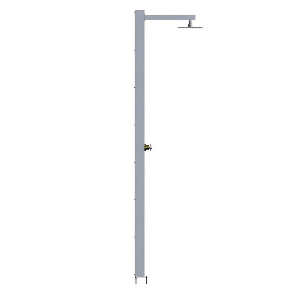 Ducha para Piscina Aço Inox 25x25 Cano 3/4 e Coluna Sodramar - 1