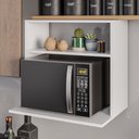 Ver imagem 2 de Suporte Micro-ondas Forno Armário Aéreo 60cm 1 Prateleira Aura M24 Branco - Mpozenato
