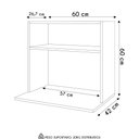 Ver imagem 4 de Suporte Micro-ondas Forno Armário Aéreo 60cm 1 Prateleira Aura M24 Branco - Mpozenato