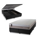 Ver imagem 1 de Conjunto Box Baú King Sheffield Preto 193x203x72 c/ Molas Ensacadas