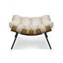 Ver imagem 3 de Puff Costela Suede Bege Base Metálica - Pallazio