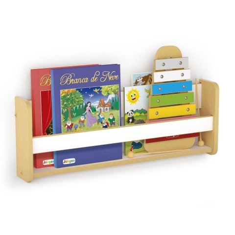 Porta Livros Infantil MDF Prateleira Parede Montessori Organizador Quarto Crianca Leitura Brinquedot