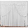 Cortina Romance 3,00m x 2,80m - Tecido Malha Gel e Voil - Branca - 1