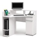 Ver imagem 2 de Escrivaninha de Canto para Computador S975 1 Gaveta 1 Porta 96cm Kappesberg Branca