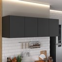 Ver imagem 1 de Armário de Cozinha Aéreo 4 Portas Multimóveis Mp2156 Preto