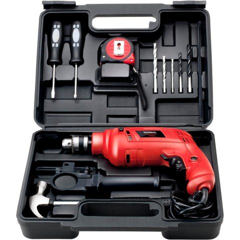 Furadeira Mondial Nffi-07M Com Maleta De Ferramentas 600W - 220V