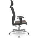Ver imagem 2 de Cadeira Brizza Tela 3d Backplax Apoio Aluminio - Sintético Café