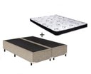 Ver imagem 1 de Cama Box Queen Colchão Mola Ensacada Belos Sonhos + Box Suede 64x158x198:Bege