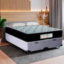 Ver imagem 2 de Cama Box Baú Queen Bipartido Suede + Colchão Molas Ensacadas Sereneprime Sonnolux 158x198x69 Cinza