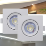 Kit 2 Mini Luminária Led Spot SMD Quadrado De 3w (Branco) De Teto Com Facho Foco De Luz Direcionável - 1