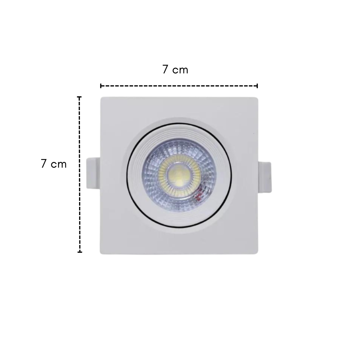 Kit 2 Mini Luminária Led Spot SMD Quadrado De 3w (Branco) De Teto Com Facho Foco De Luz Direcionável - 2