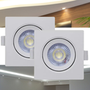 Ver imagem 1 de Kit 2 Mini Luminária Led Spot Smd Quadrado de 3w (branco) de Teto com Facho Foco de Luz Direcionável