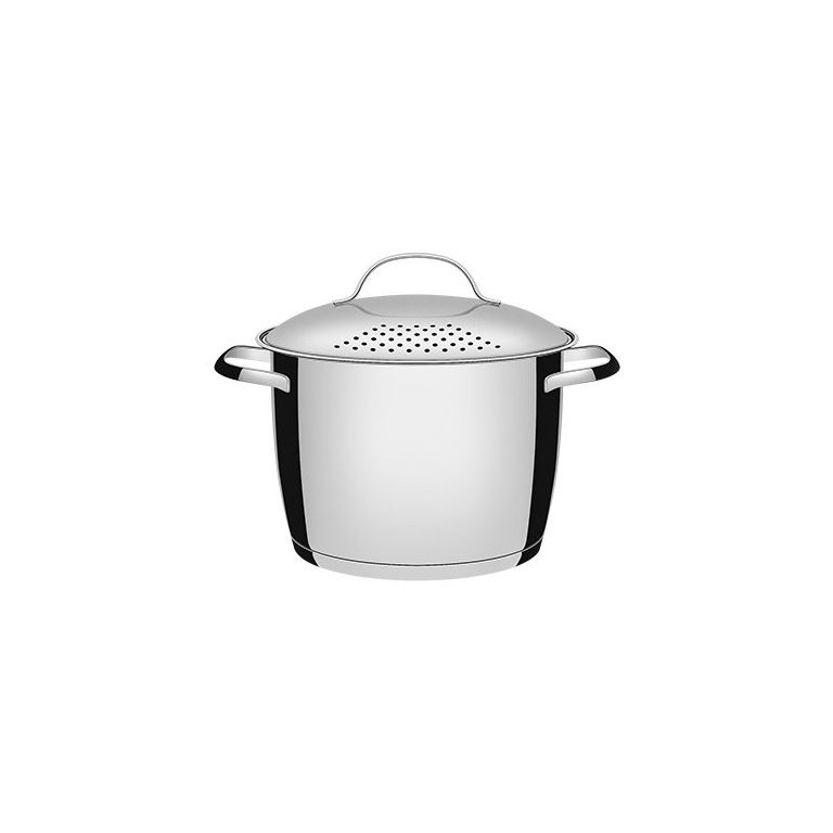 Espagueteira Aco Inox com Fundo Triplo 22cm