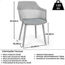 Ver mais imagens de Kit 12 Cadeiras de Jantar Estofada Marcela - Cinza