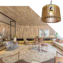 Lustre Luminária Pendente de Madeira MDF Mod. Paris Pq Reto - 3