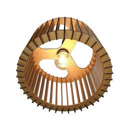 Lustre Luminária Pendente de Madeira MDF Mod. Paris Pq Reto - 2