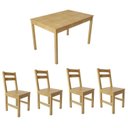 Ver imagem 2 de Mesa de Madeira Maciça com 4 Cadeiras Mandacaru Yescasa Bege/Amêndoa