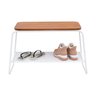 Mesa Lateral Letti Banco Sapateira Industrial Elegante Studio Metal Madeira Branco - 5