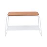 Mesa Lateral Letti Banco Sapateira Industrial Elegante Studio Metal Madeira Branco - 2