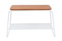 Ver imagem 2 de Mesa Lateral Letti Banco Sapateira Industrial Elegante Studio Metal Madeira Branco