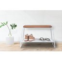 Ver imagem 3 de Mesa Lateral Letti Banco Sapateira Industrial Elegante Studio Metal Madeira Branco