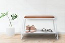 Ver imagem 3 de Mesa Lateral Letti Banco Sapateira Industrial Elegante Studio Metal Madeira Branco