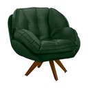 Ver imagem 1 de Poltrona Decorativa Base em Madeira Giratória Giroud Veludo Verde - Gran Belo