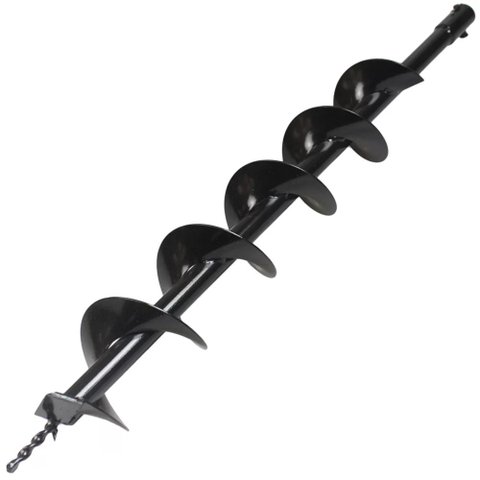 Broca 80x15cm para Perfuradores de Solo Com Encaixe de 20mm Com Ponta em Aço Especial Carbono