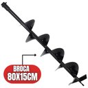 Ver imagem 2 de Broca 80x15cm para Perfuradores de Solo Com Encaixe de 20mm Com Ponta em Aço Especial Carbono