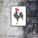 Ver imagem 1 de Quadro Decorativo Galo Volpi Fundo Branco 34x23cm